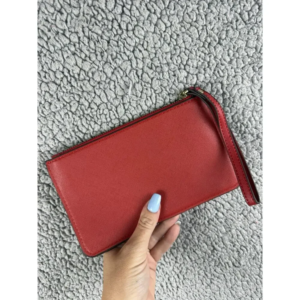 Kate Spade Red Womens Zip Slim Purse Lucy Wristlet
